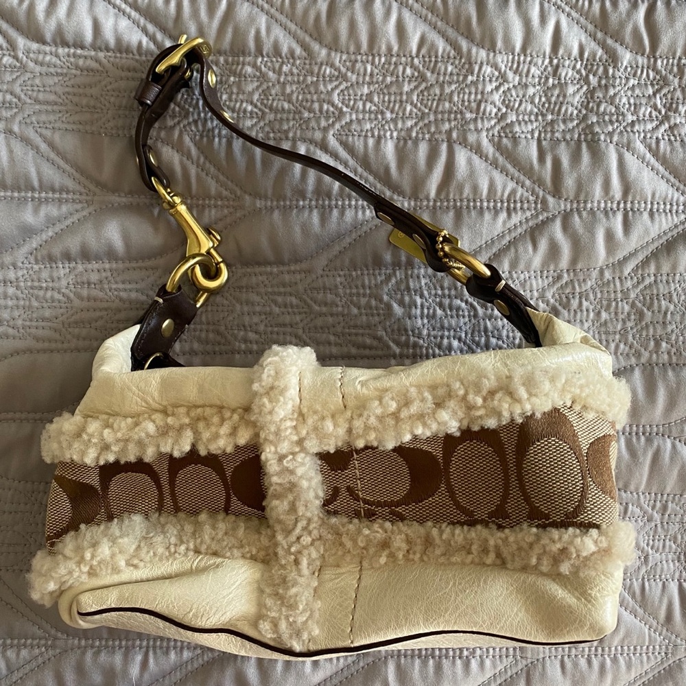 Coach limited edition mini bag with fur